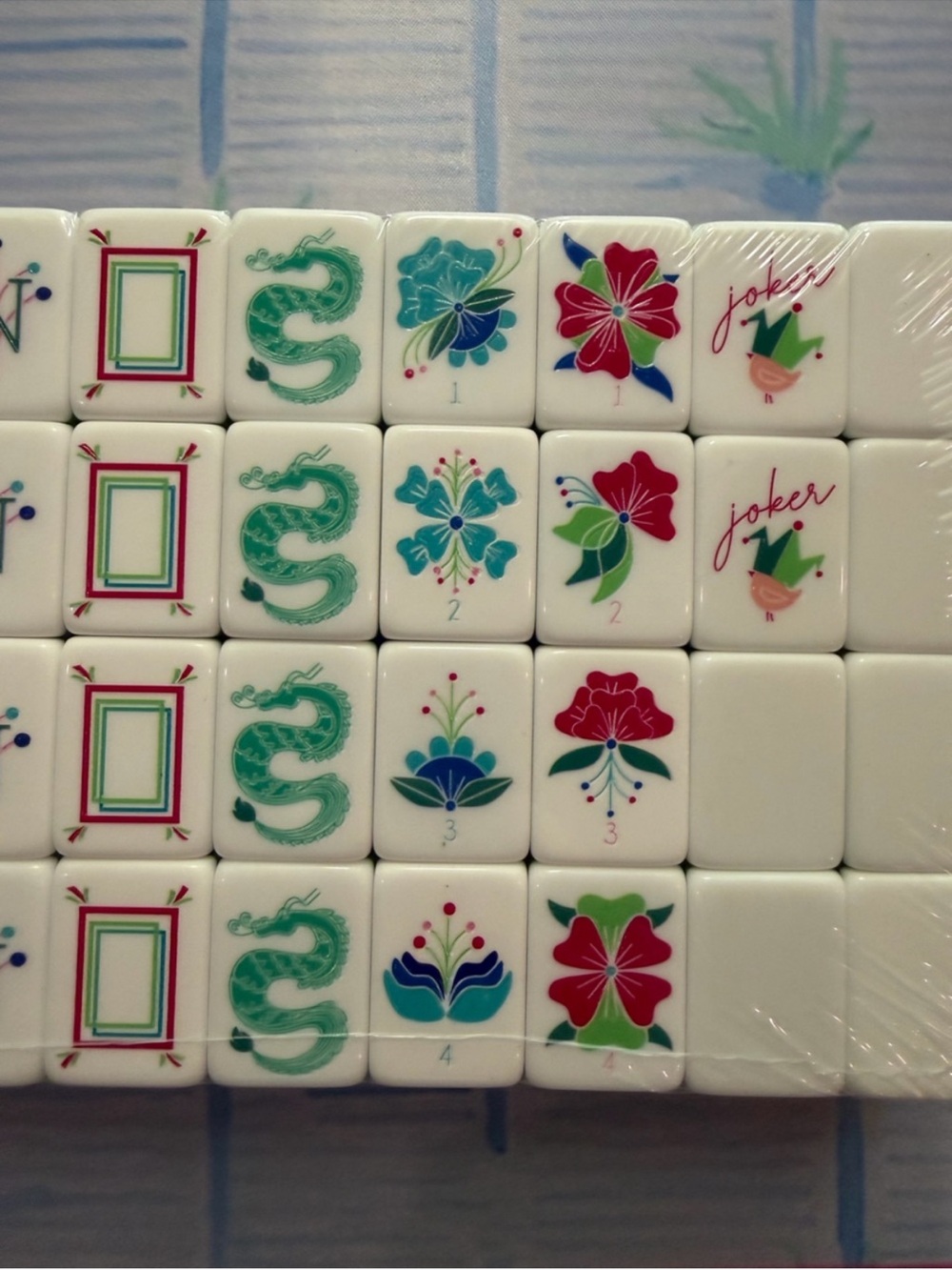 Pink and Green Mahjong Tiles - Picture 9 of 10